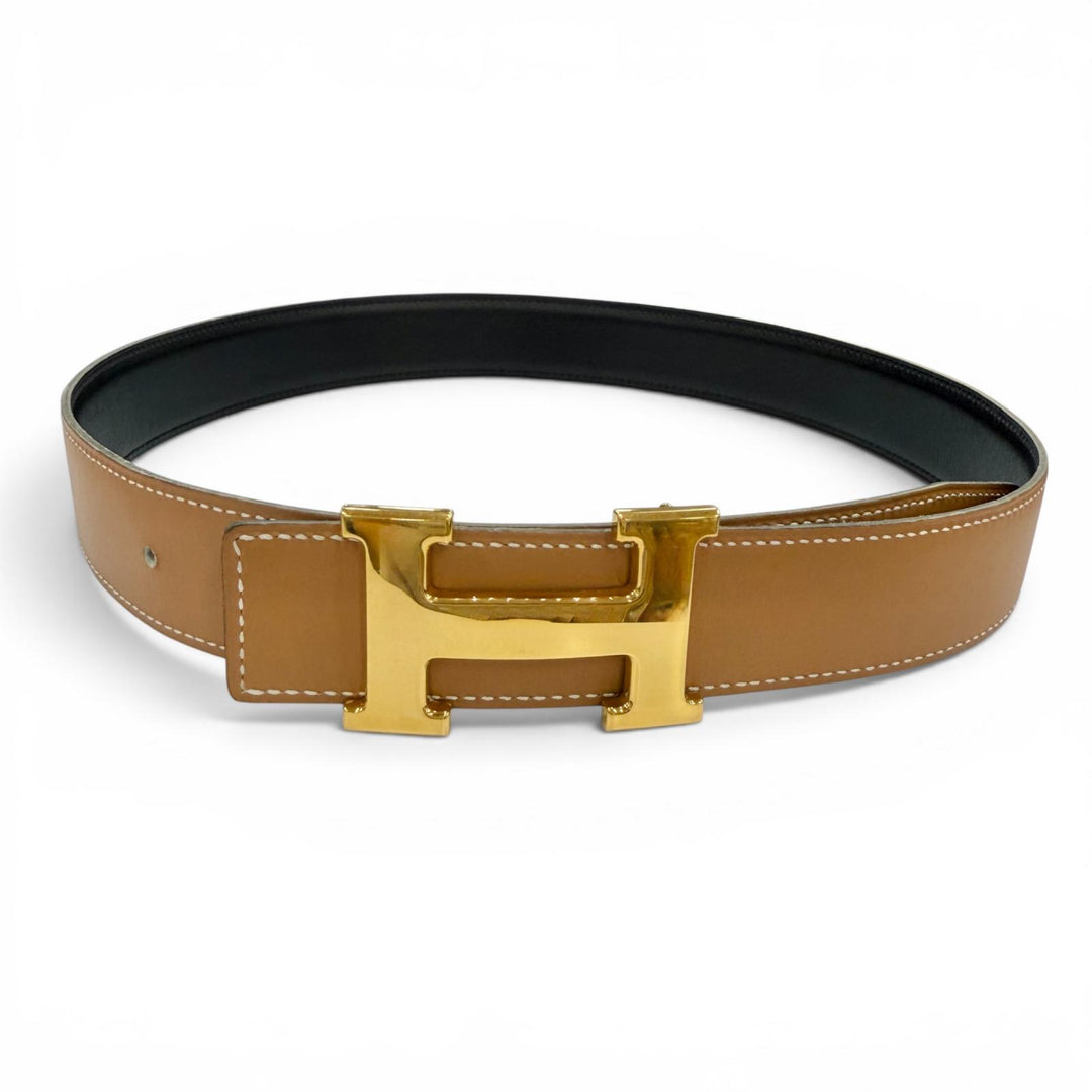 Great HERMES belt Constance Reversible Leather black leather Women