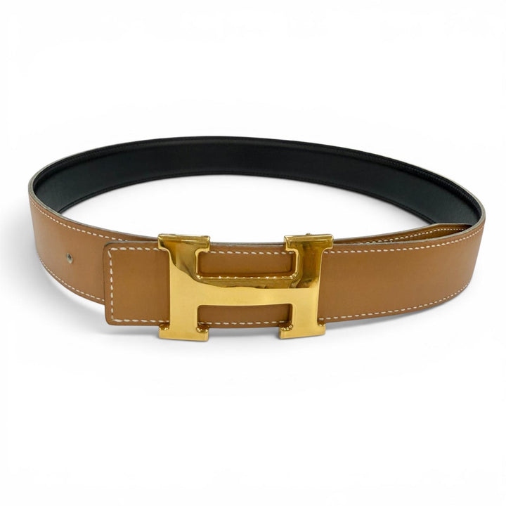 Great HERMES belt Constance Reversible Leather black leather Women