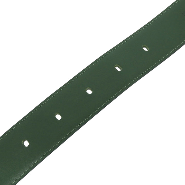 Excellent LOUIS VUITTON belt Saintur green Epi Leather mens R15004