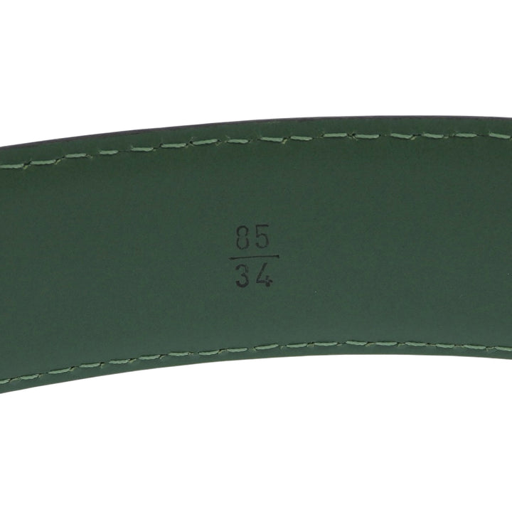 Excellent LOUIS VUITTON belt Saintur green Epi Leather mens R15004
