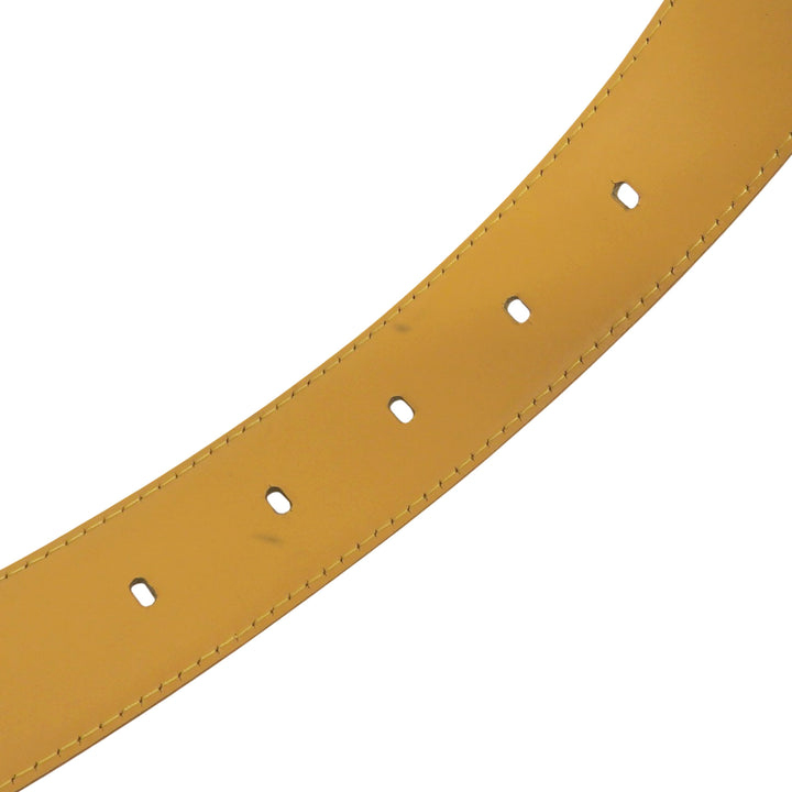 Great LOUIS VUITTON belt Saintur yellow Epi Leather mens R10051