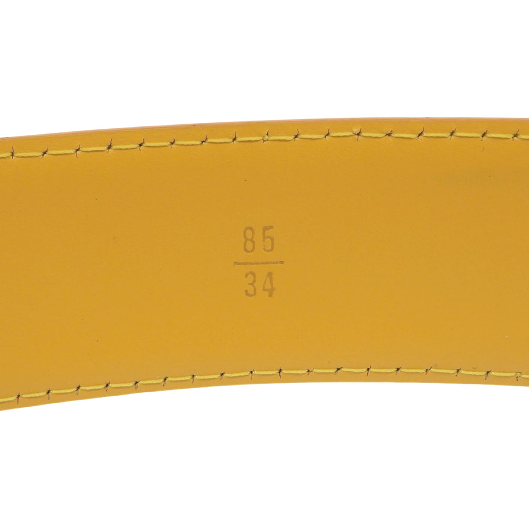 Great LOUIS VUITTON belt Saintur yellow Epi Leather mens R10051