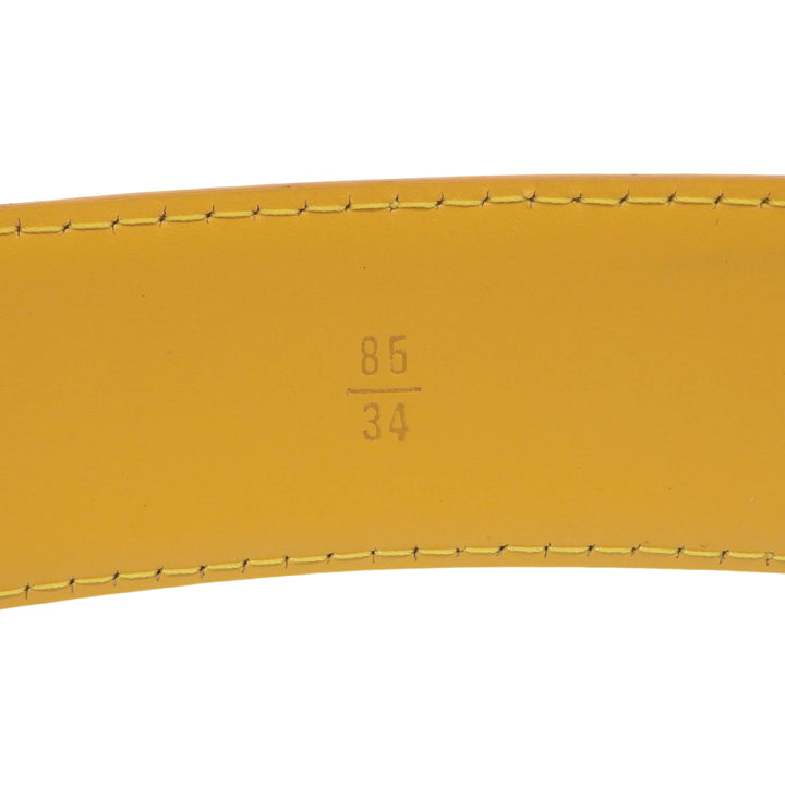 Great LOUIS VUITTON belt Saintur yellow Epi Leather mens R10051
