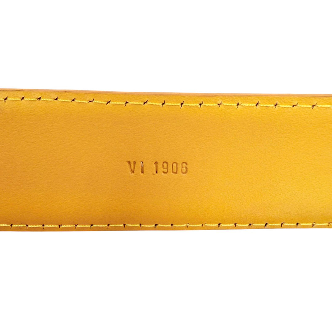 Great LOUIS VUITTON belt Saintur yellow Epi Leather mens R10051