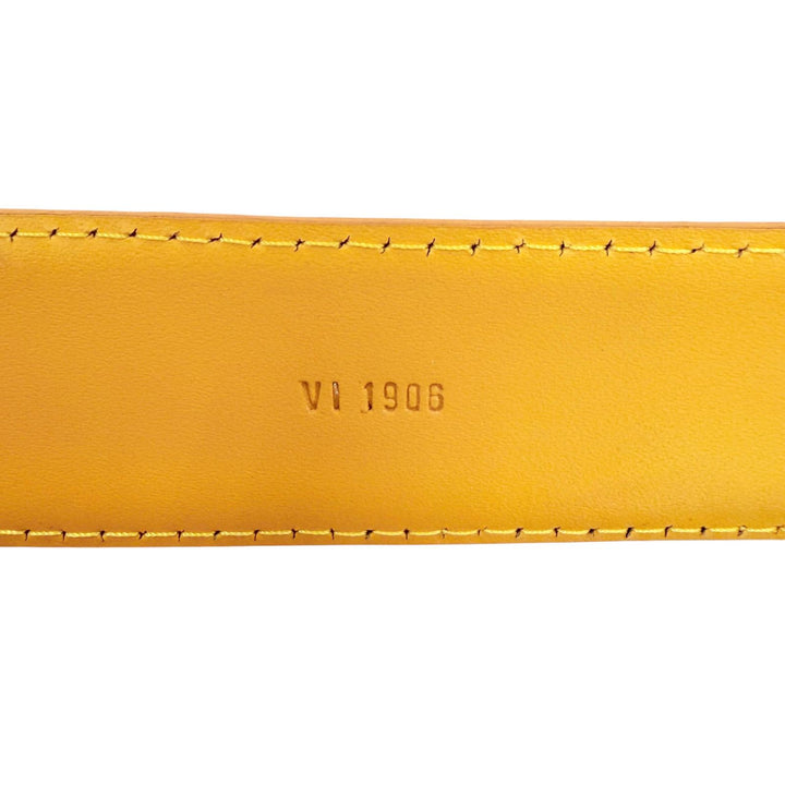 Great LOUIS VUITTON belt Saintur yellow Epi Leather mens R10051