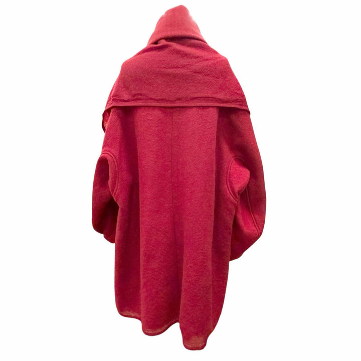 Excellent Y's coat Double stand collar needle punch Red wool Women 2 YV-C18-115
