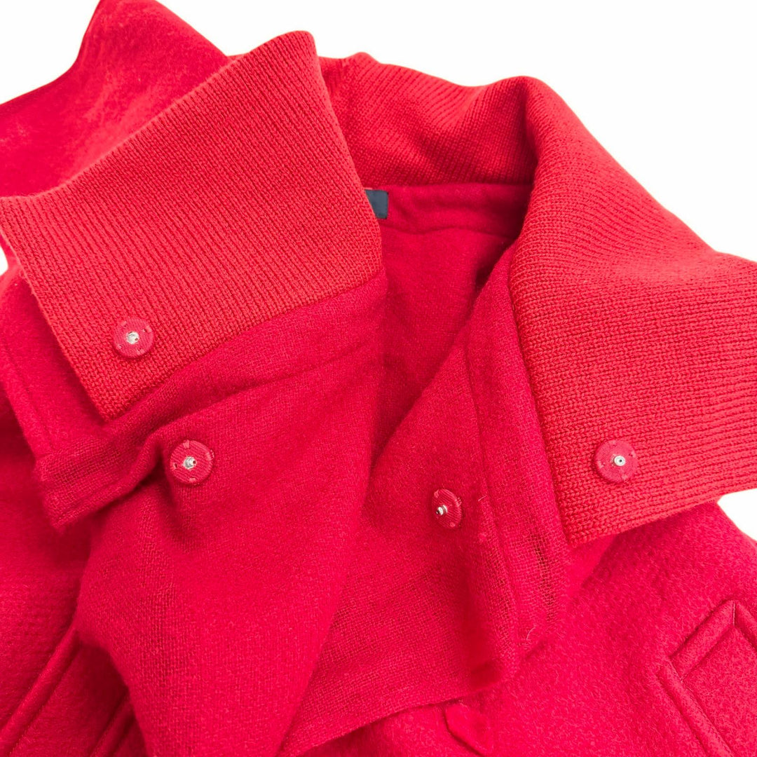 Excellent Y's coat Double stand collar needle punch Red wool Women 2 YV-C18-115