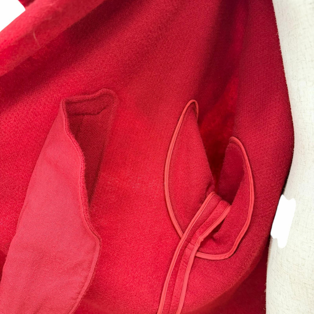 Excellent Y's coat Double stand collar needle punch Red wool Women 2 YV-C18-115