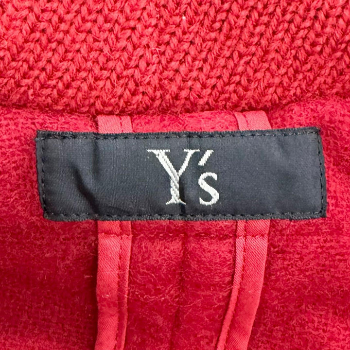 Excellent Y's coat Double stand collar needle punch Red wool Women 2 YV-C18-115