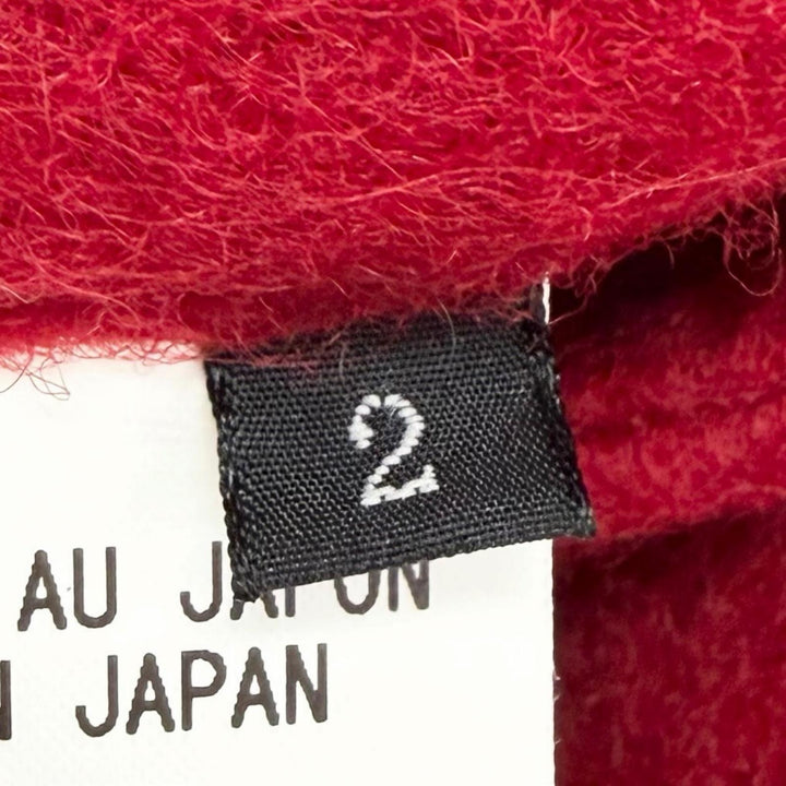 Excellent Y's coat Double stand collar needle punch Red wool Women 2 YV-C18-115