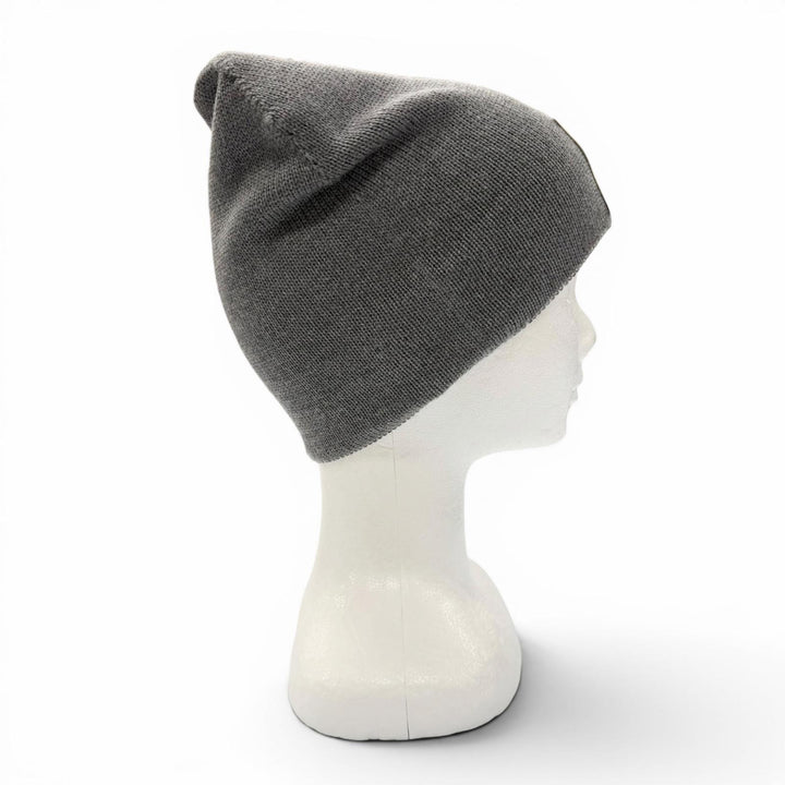 Great CHANEL Knit cap COCO Mark Hat Beanie gray wool mens