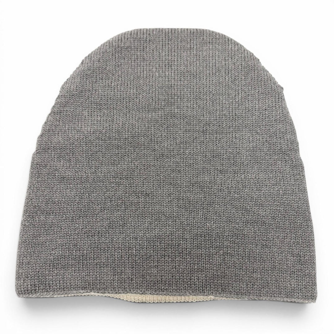 Great CHANEL Knit cap COCO Mark Hat Beanie gray wool mens