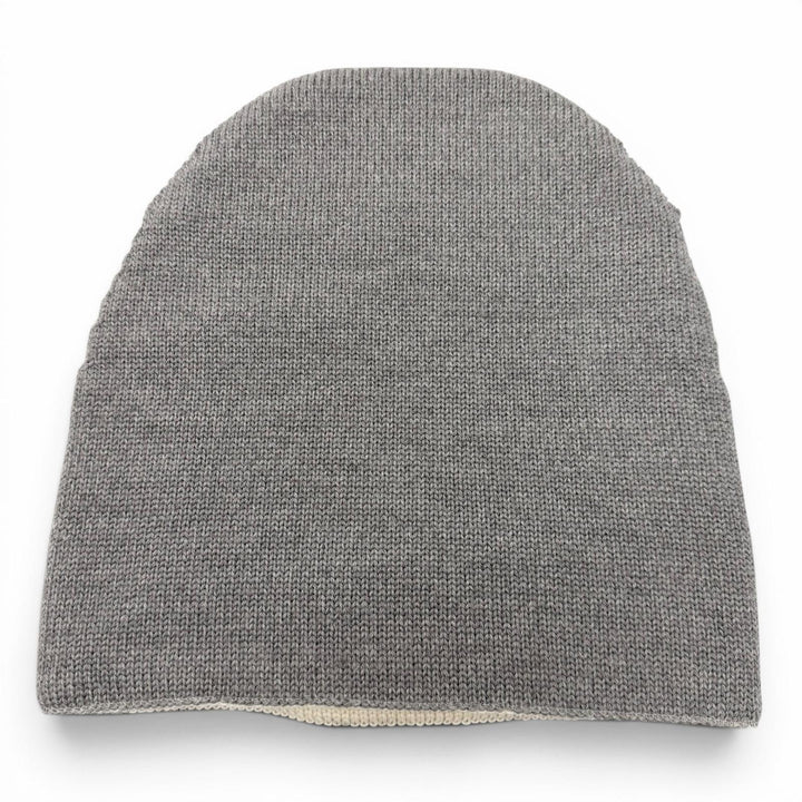 Great CHANEL Knit cap COCO Mark Hat Beanie gray wool mens