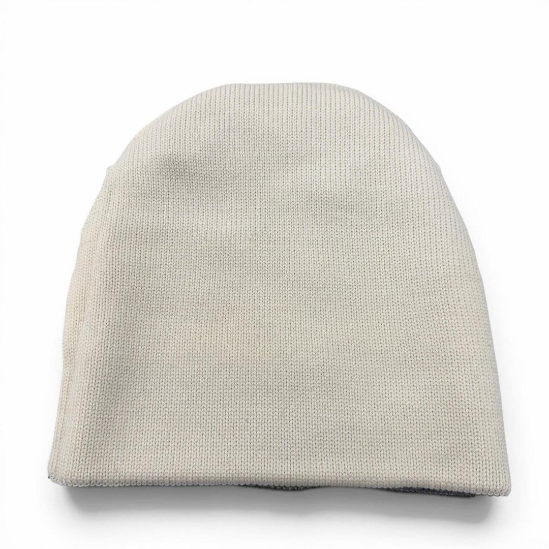 Great CHANEL Knit cap COCO Mark Hat Beanie gray wool mens