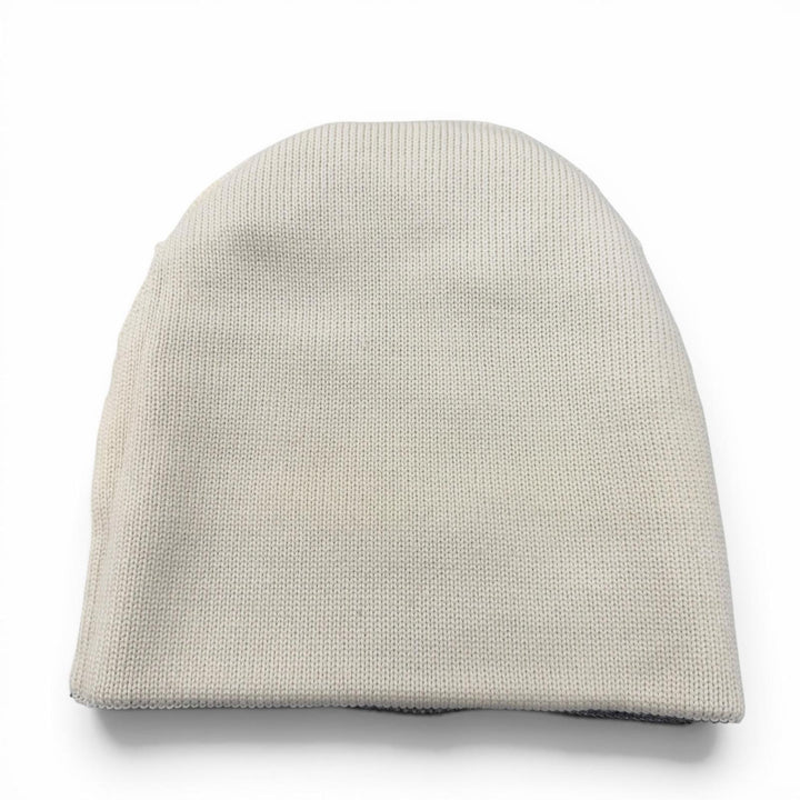Great CHANEL Knit cap COCO Mark Hat Beanie gray wool mens