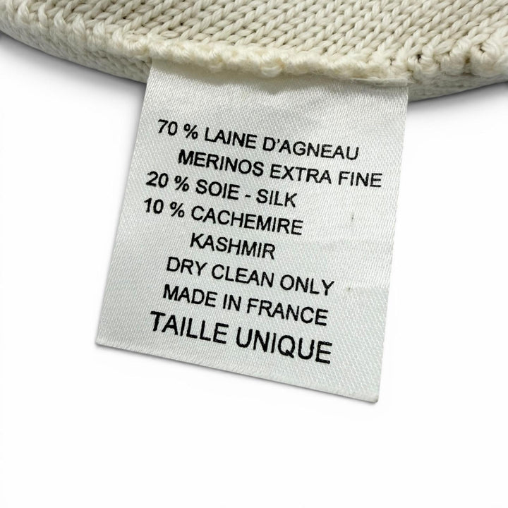 Great CHANEL Knit cap COCO Mark Hat Beanie gray wool mens