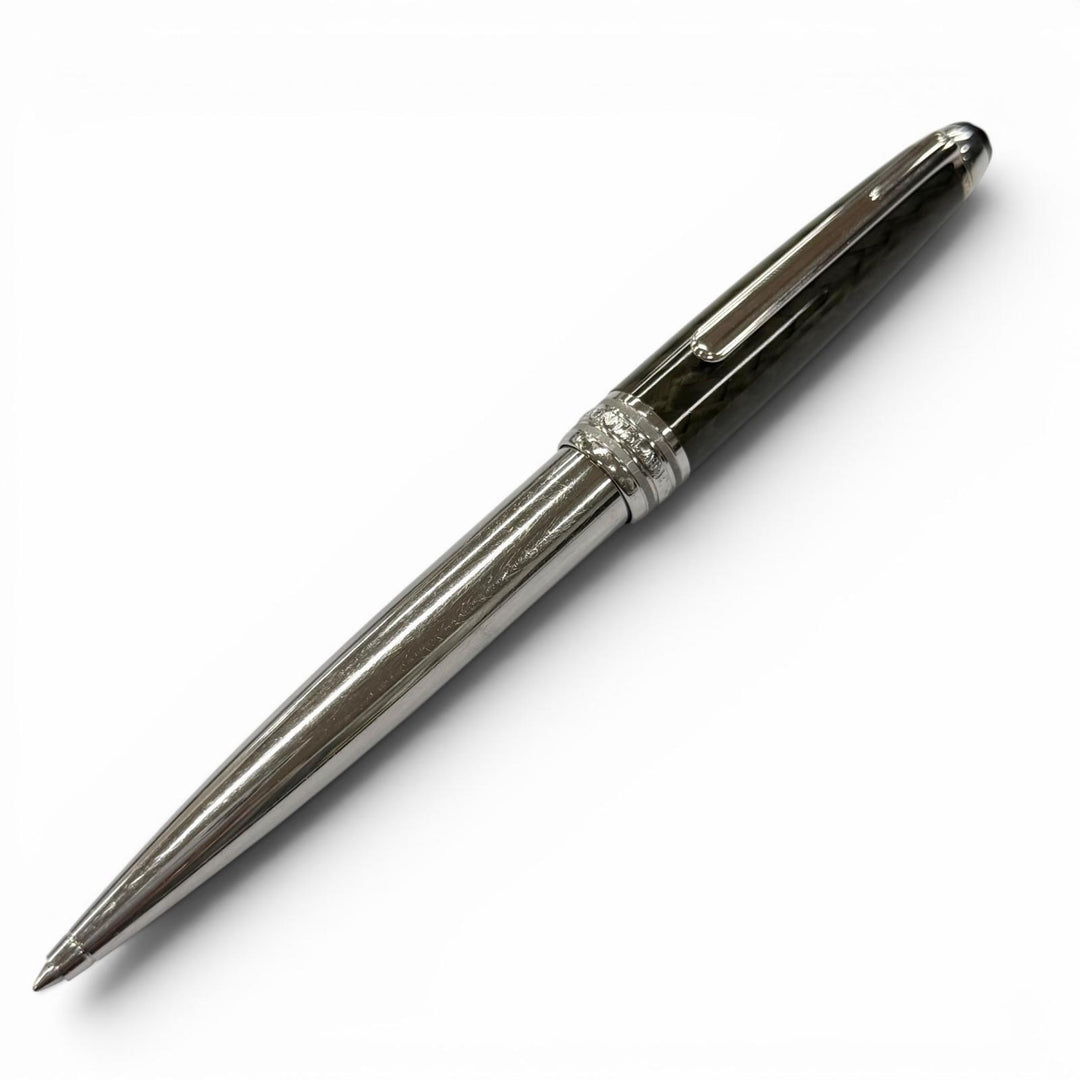 Very Good MONTBLANC Ballpoint pen Meisterstück Solitaire Carbon Steel Silver