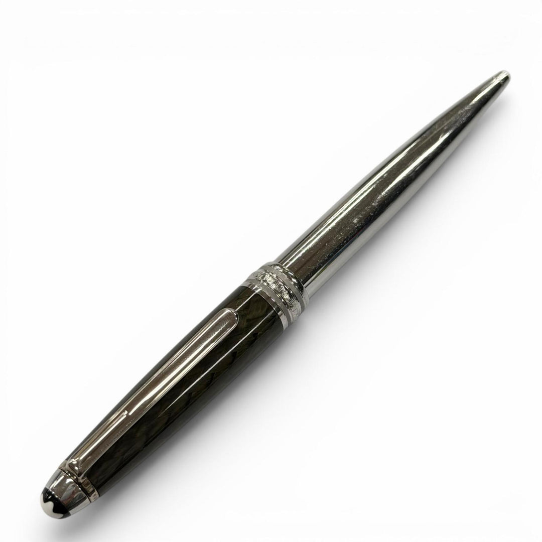 Very Good MONTBLANC Ballpoint pen Meisterstück Solitaire Carbon Steel Silver