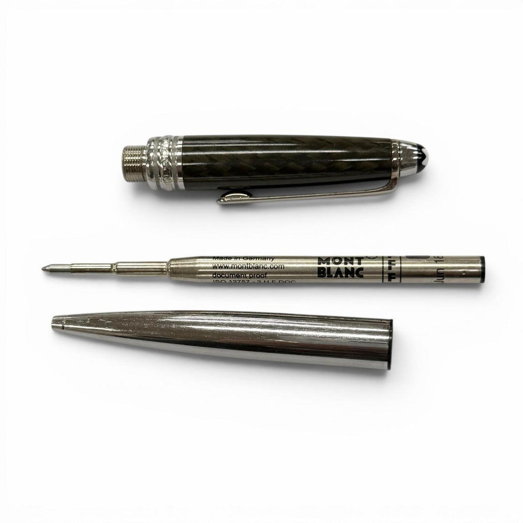 Very Good MONTBLANC Ballpoint pen Meisterstück Solitaire Carbon Steel Silver