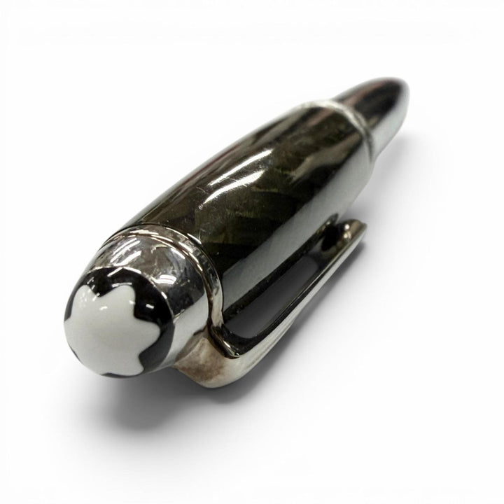Very Good MONTBLANC Ballpoint pen Meisterstück Solitaire Carbon Steel Silver