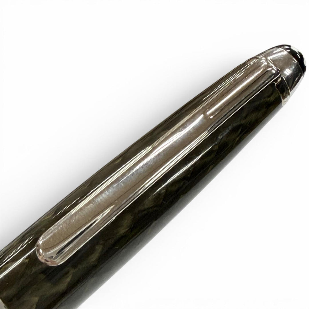 Very Good MONTBLANC Ballpoint pen Meisterstück Solitaire Carbon Steel Silver