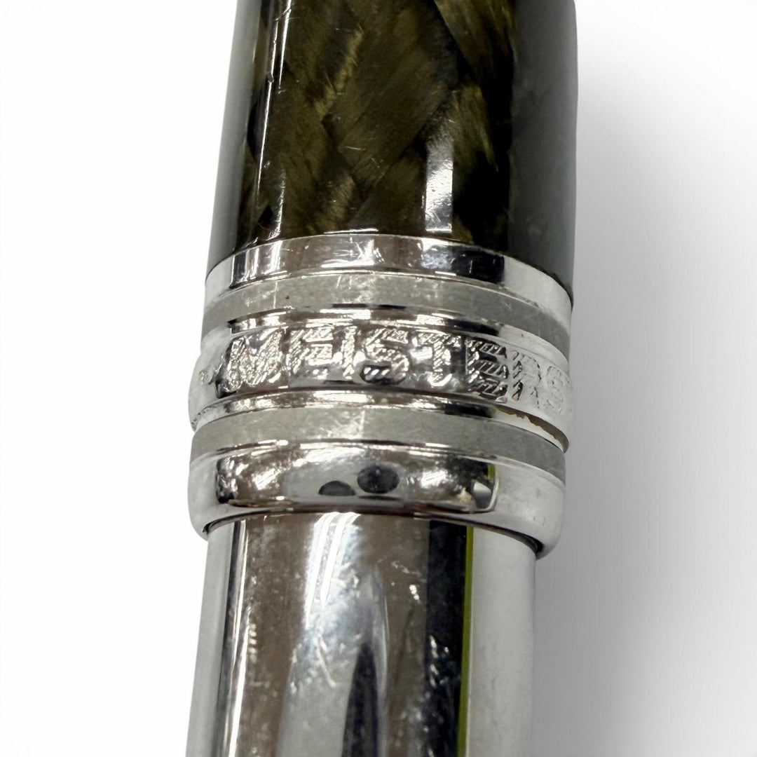 Very Good MONTBLANC Ballpoint pen Meisterstück Solitaire Carbon Steel Silver