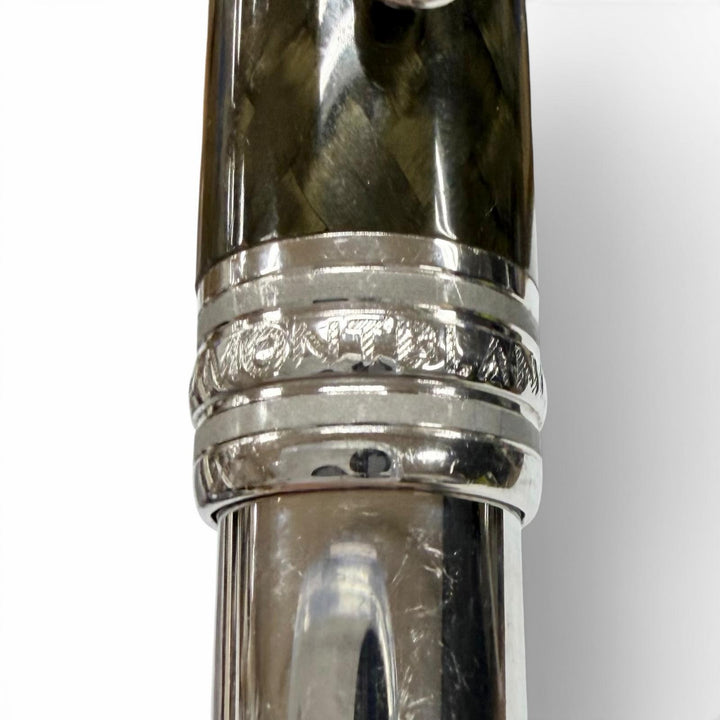 Very Good MONTBLANC Ballpoint pen Meisterstück Solitaire Carbon Steel Silver