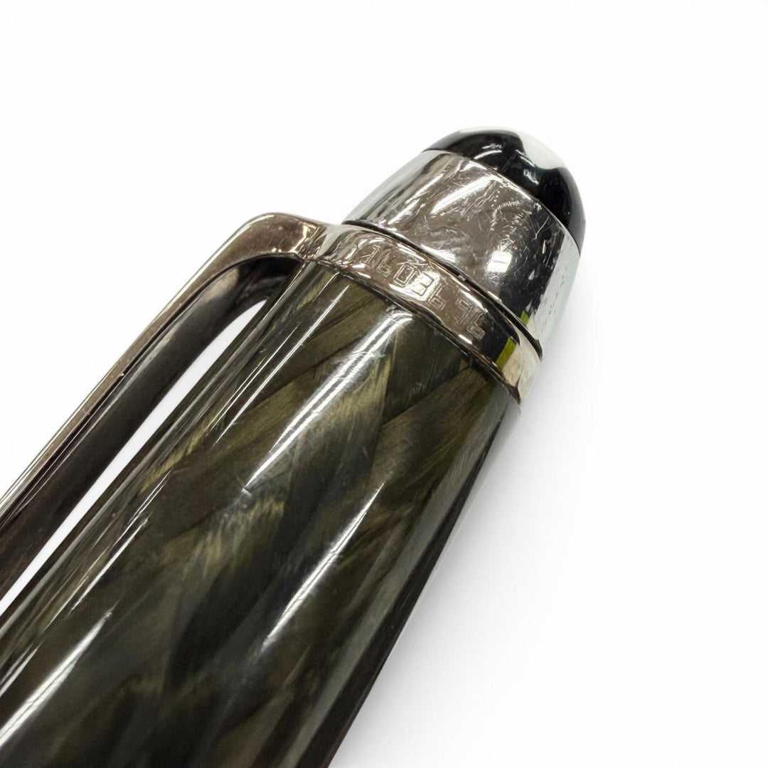 Very Good MONTBLANC Ballpoint pen Meisterstück Solitaire Carbon Steel Silver
