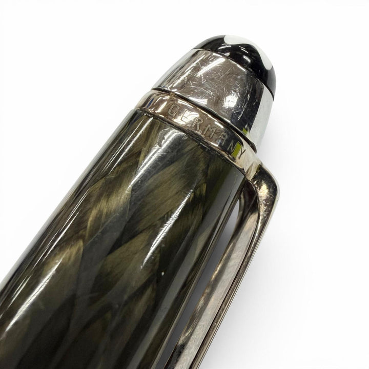 Very Good MONTBLANC Ballpoint pen Meisterstück Solitaire Carbon Steel Silver