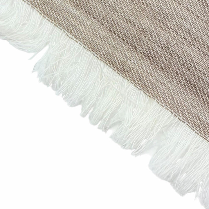 Pristine GUCCI Stall GG Jacquard Mini Fringe Shawl beige wool Women 165904 3G646