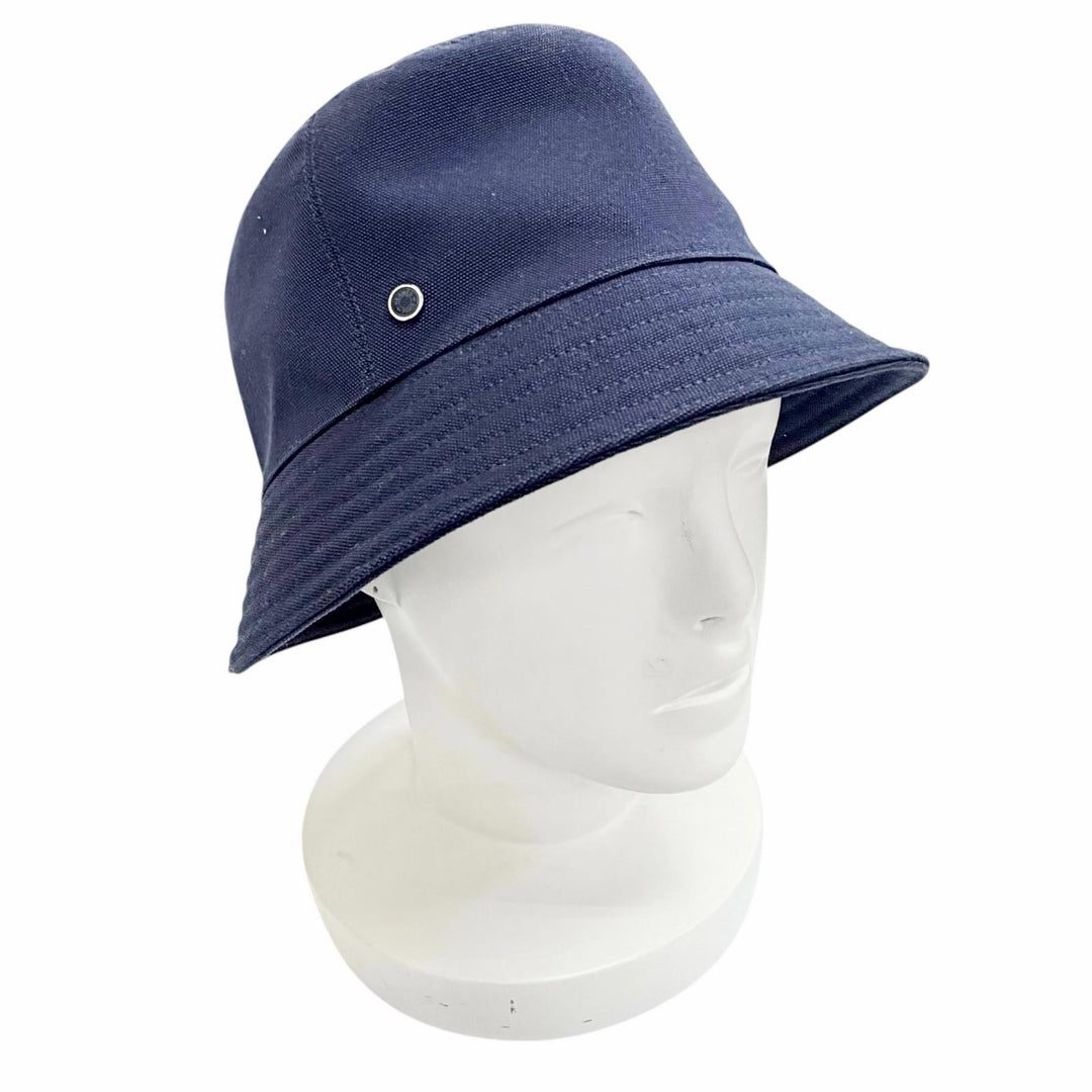 Excellent HERMES hat EDEN Serie Parts Bucket Hat Navy cotton Women 57