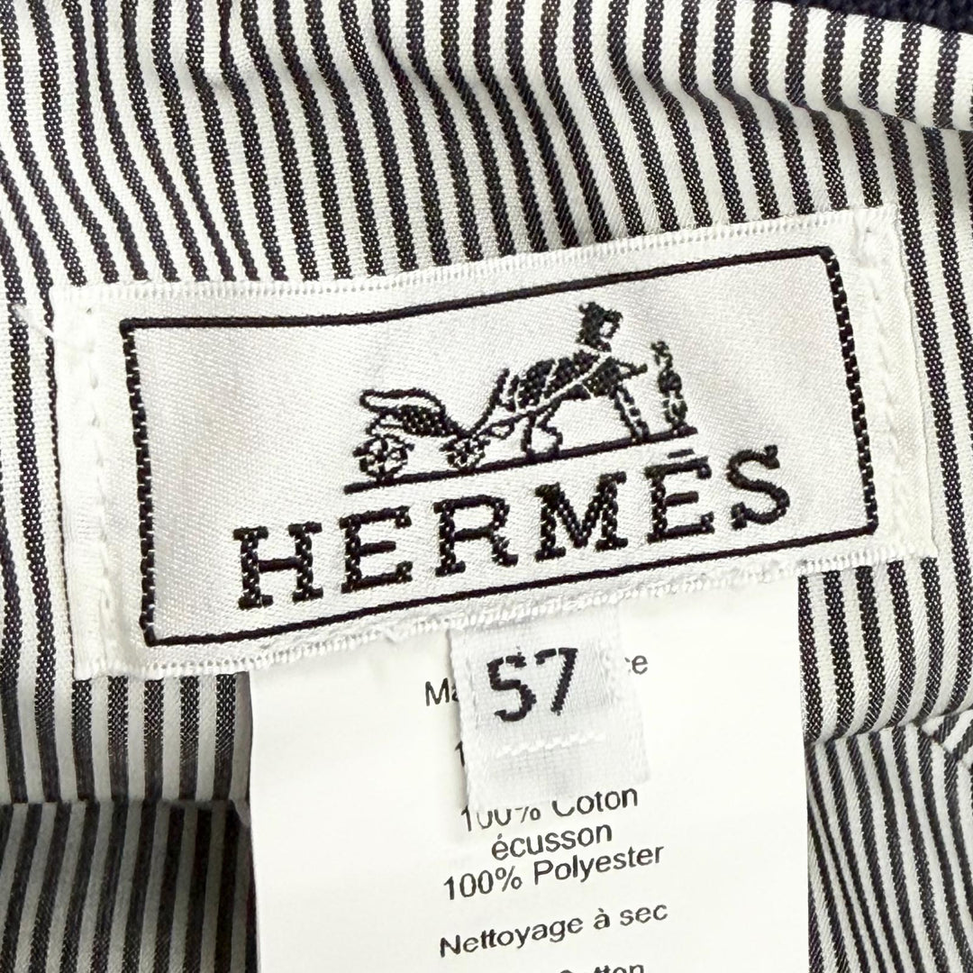 Excellent HERMES hat EDEN Serie Parts Bucket Hat Navy cotton Women 57