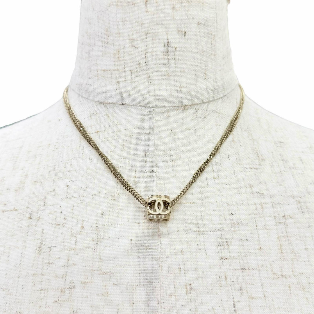 Excellent CHANEL Necklace COCO Mark Cube Necklace Choker Gold series Women A22K