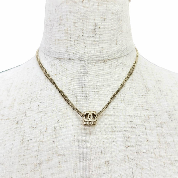 Excellent CHANEL Necklace COCO Mark Cube Necklace Choker Gold series Women A22K
