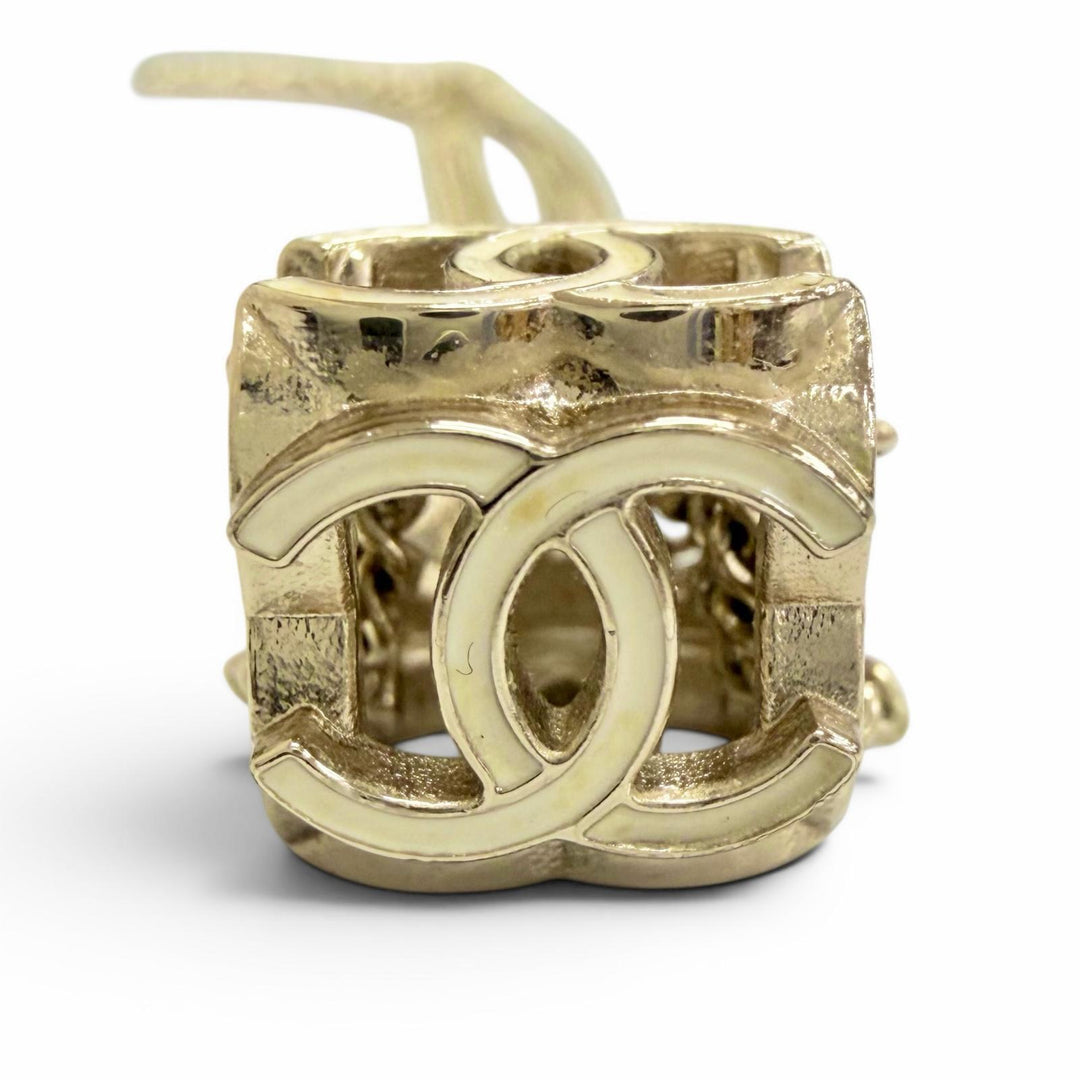 Excellent CHANEL Necklace COCO Mark Cube Necklace Choker Gold series Women A22K