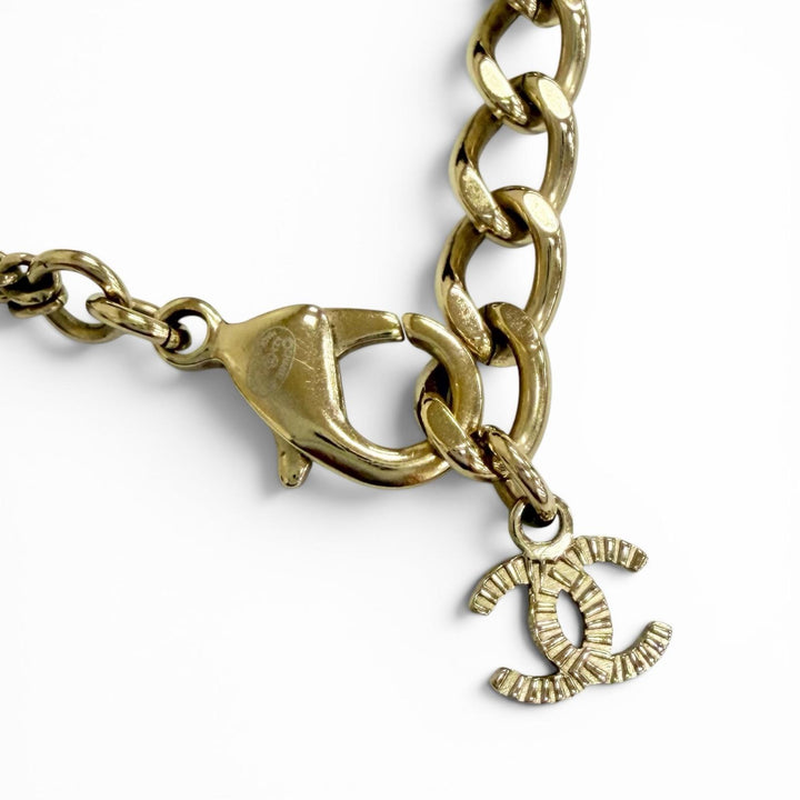 Excellent CHANEL Necklace COCO Mark Cube Necklace Choker Gold series Women A22K