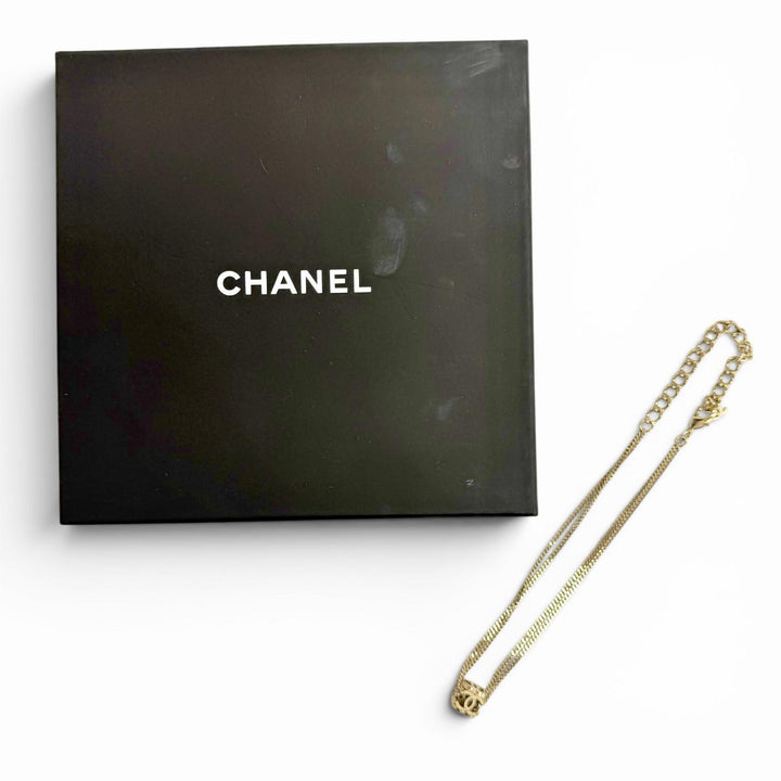 Excellent CHANEL Necklace COCO Mark Cube Necklace Choker Gold series Women A22K