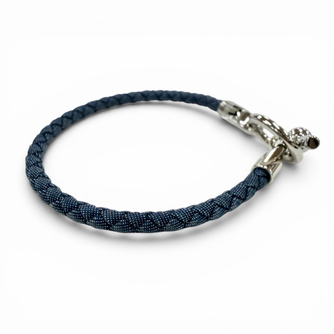 Excellent HERMES bracelet Grenan Clasp Canvas blue Women