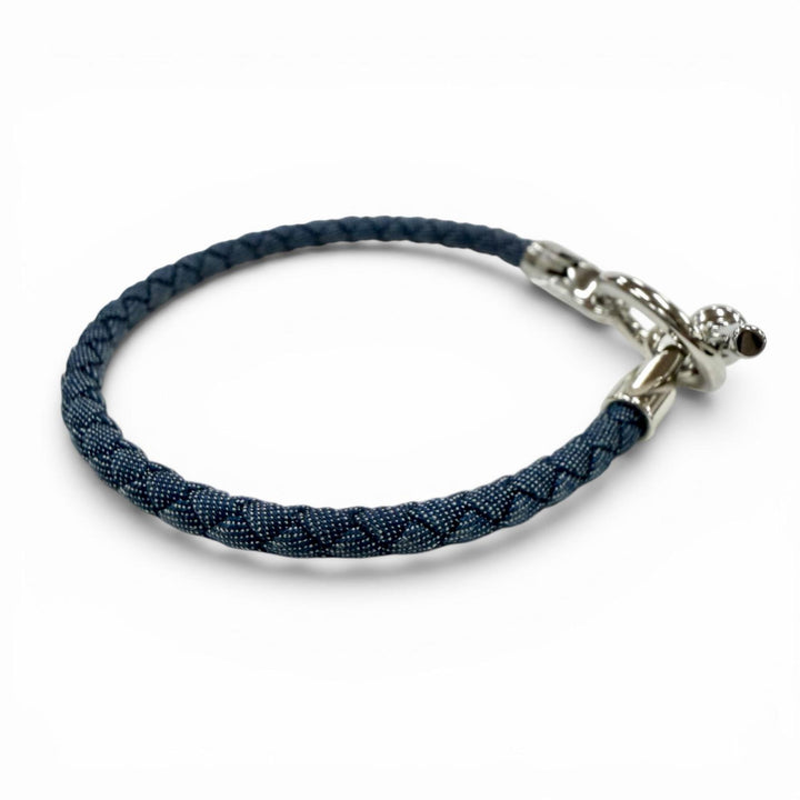 Excellent HERMES bracelet Grenan Clasp Canvas blue Women