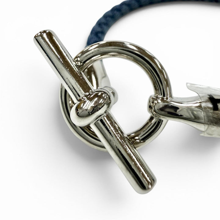 Excellent HERMES bracelet Grenan Clasp Canvas blue Women