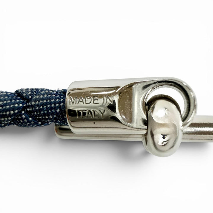 Excellent HERMES bracelet Grenan Clasp Canvas blue Women