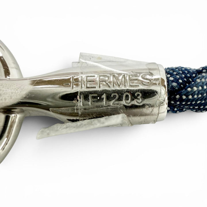 Excellent HERMES bracelet Grenan Clasp Canvas blue Women