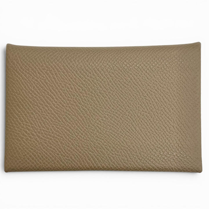 Excellent HERMES Card Case Calvi name card holder Epsom Leather Women