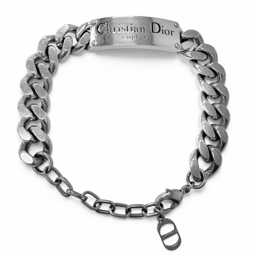 Great Christian Dior bracelet Couture with logo Silver mens