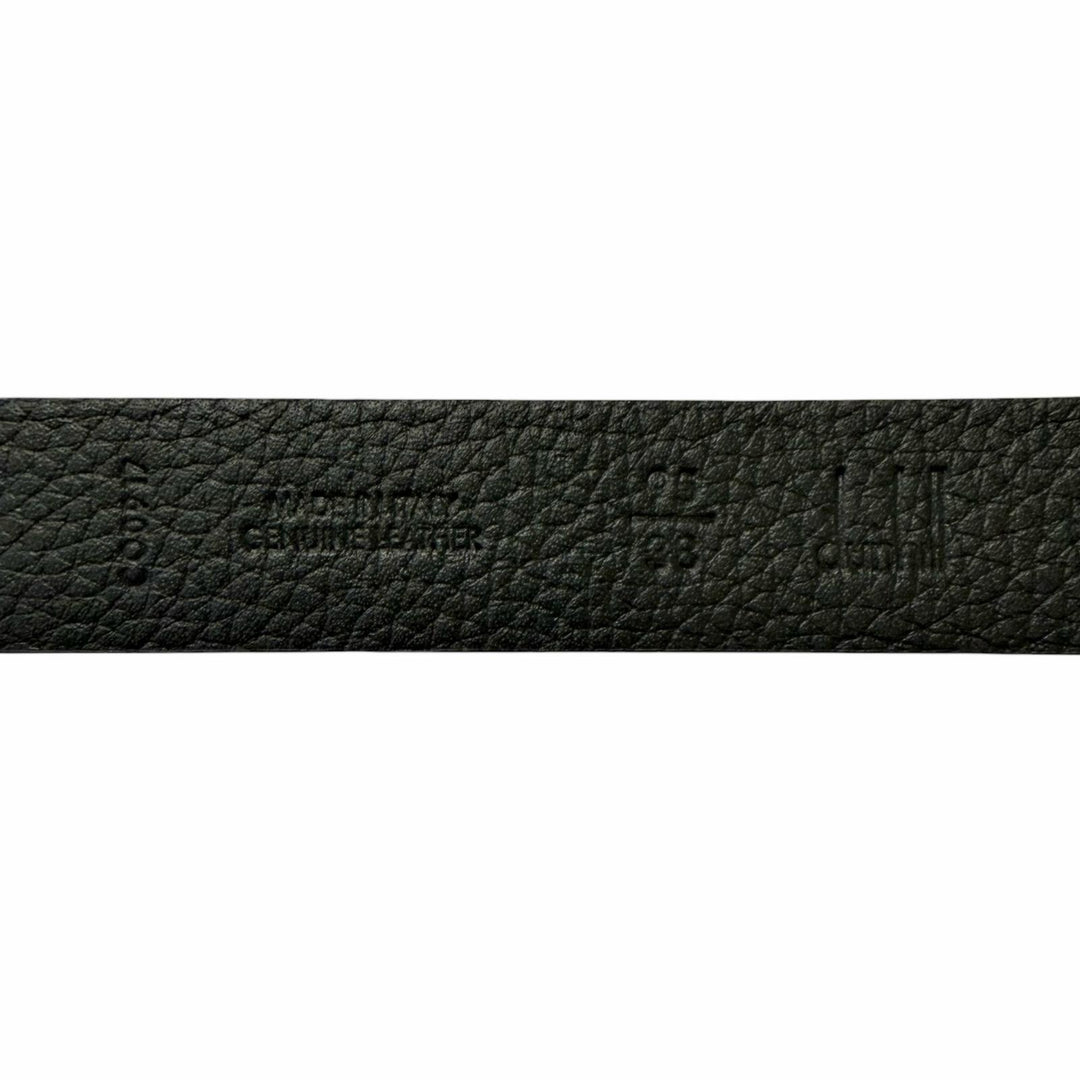Pristine Dunhill belt Silver pin buckle black leather mens CO0917