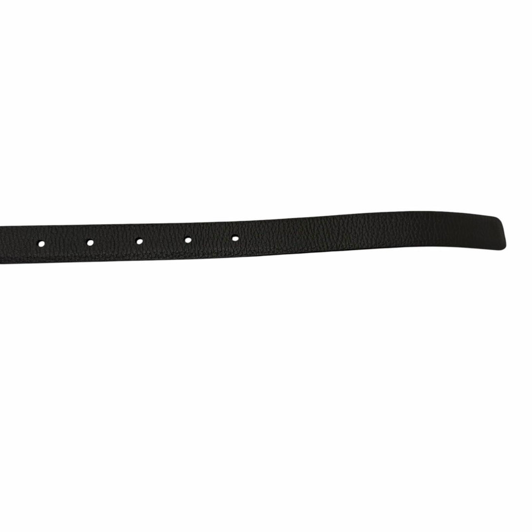 Pristine Dunhill belt Silver pin buckle black leather mens CO0917