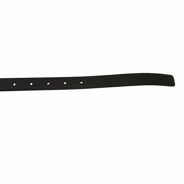Pristine Dunhill belt Silver pin buckle black leather mens CO0917