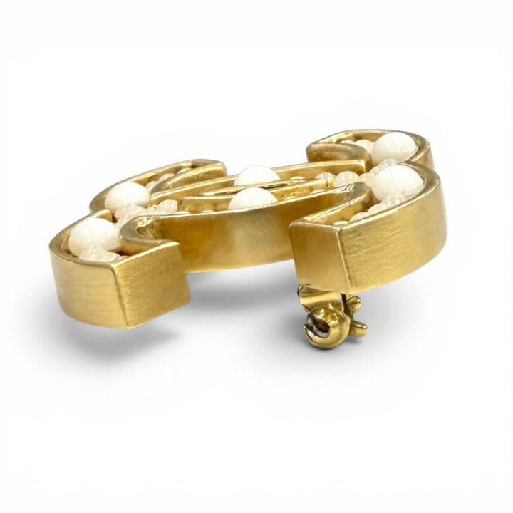 Excellent CHANEL Brooch COCO Mark design gold Women 02A