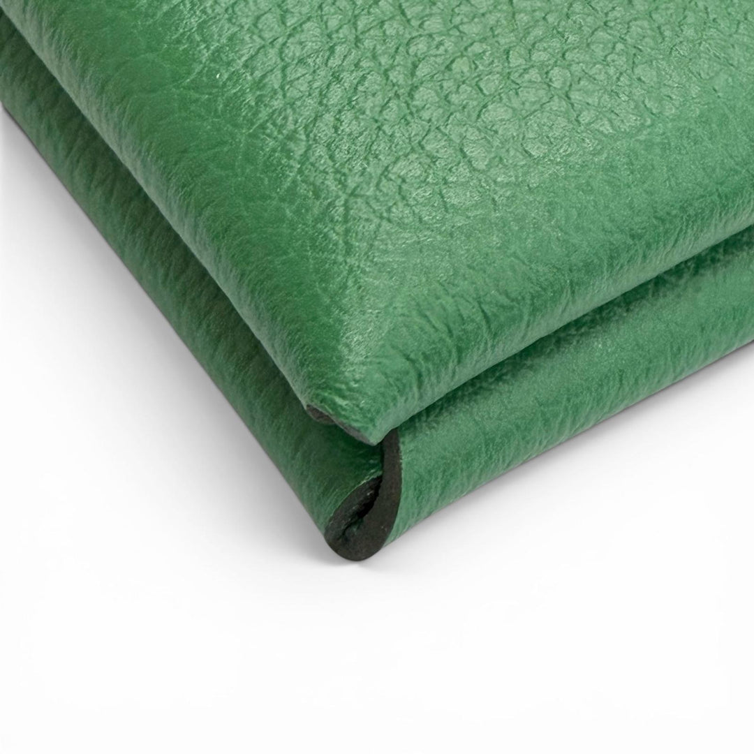 Excellent HERMES Card Case Calvi name card holder green Epsom Leather Women
