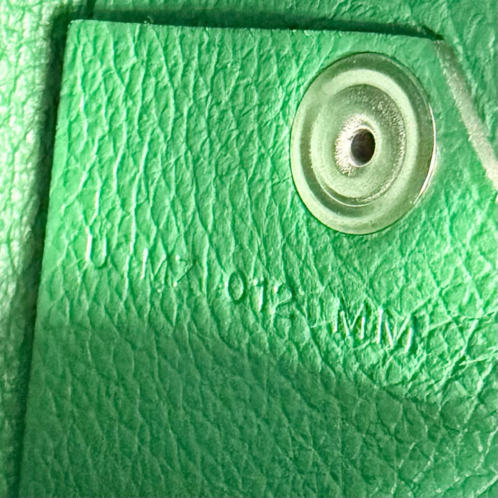Excellent HERMES Card Case Calvi name card holder green Epsom Leather Women